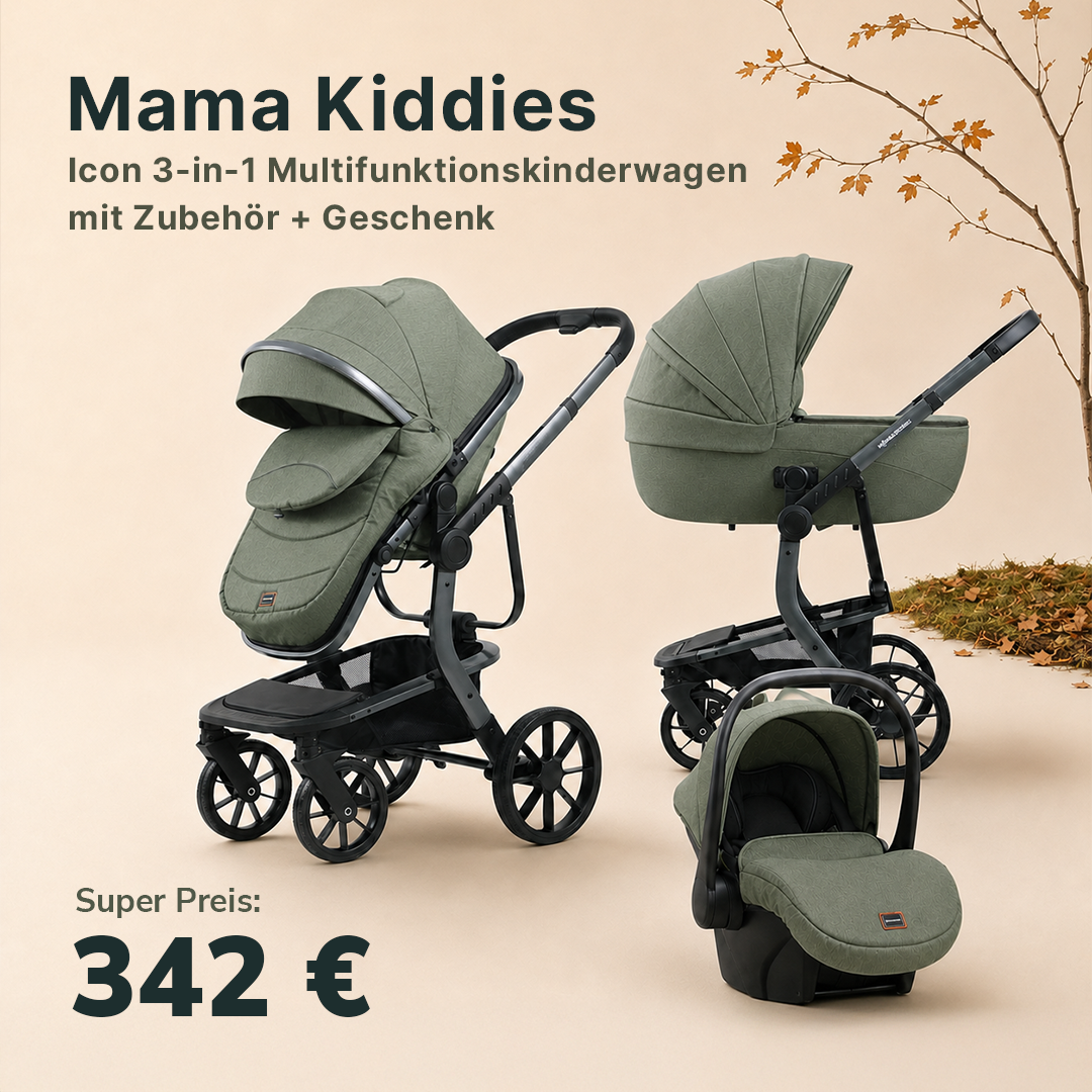Mama Kiddies® Icon 3-in-1 Multifunktionskinderwagen mit Zubehör