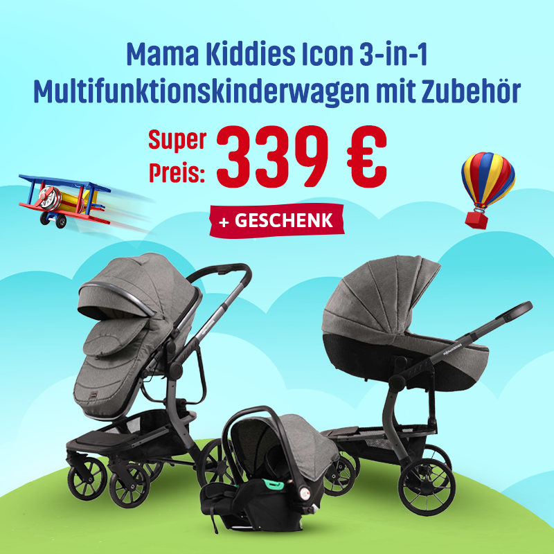 Mama Kiddies Icon 3-in-1 Multifunktionskinderwagen mit Zubehör