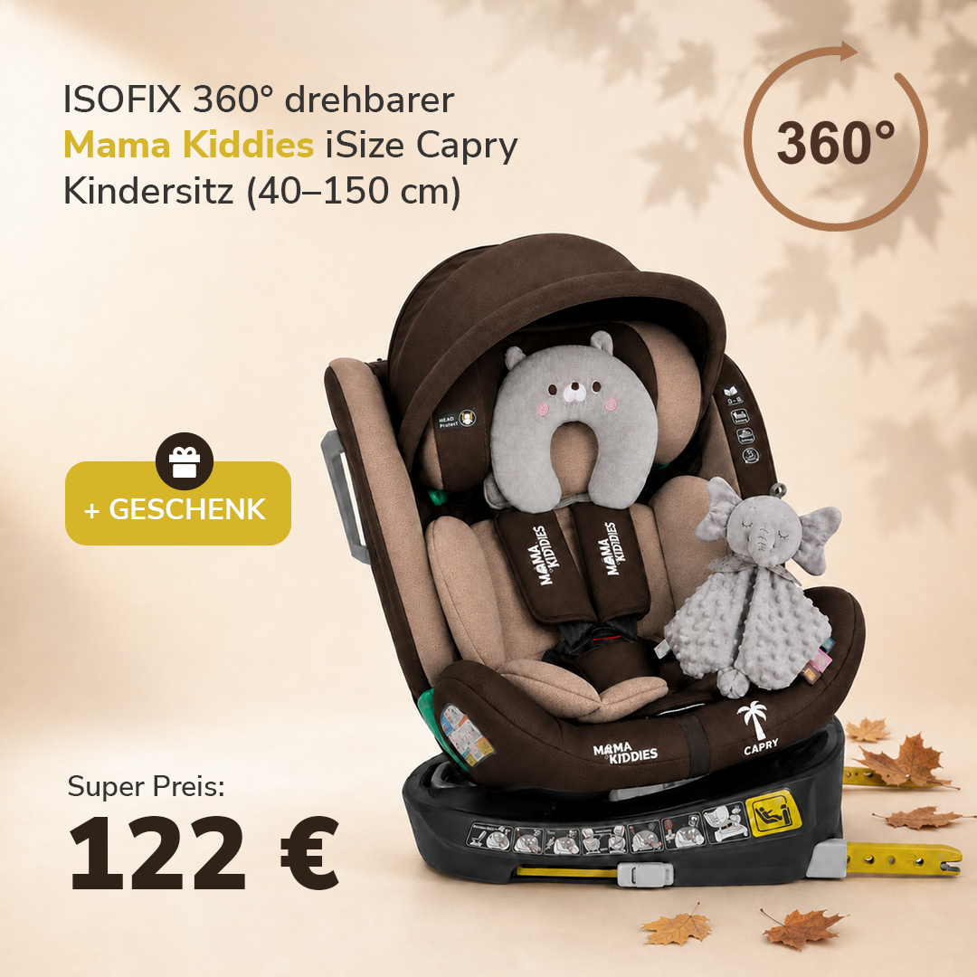 ISOFIX 360° drehbarer Mama Kiddies® iSize Capry Kindersitz