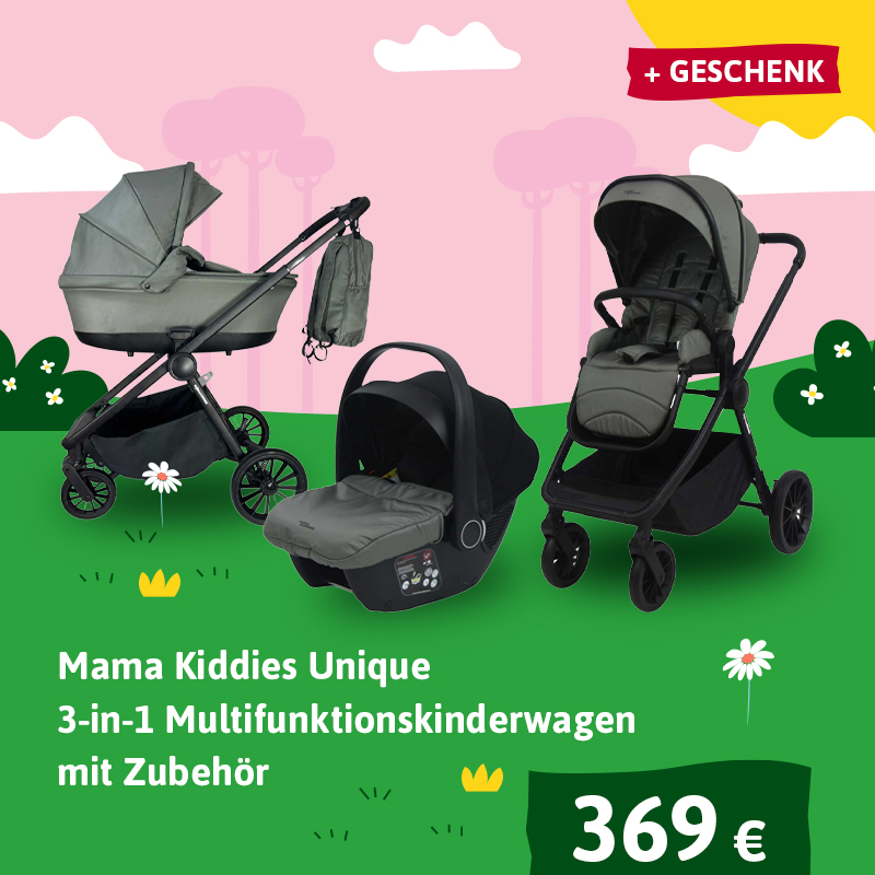 Mama Kiddies Unique 3-in-1 Multifunktionskinderwagen mit Zubehör