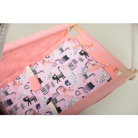Incababy Babyschaukel in Pink mit Katzenmustern