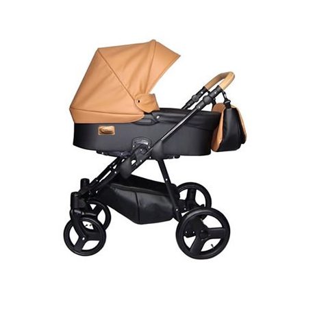 Mama Kiddies Turismo 3az1-ben multifunkciós full textilbőr babakocsi szett kiegészítőkkel camel színben