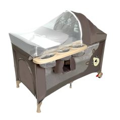   Mama Kiddies® Sweet Dreams – Multifunktionales Reisebett, Braun, mit Bärenmotiv