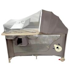   Mama Kiddies® Sweet Dreams – Multifunktionales Reisebett, Braun, mit Bärenmotiv