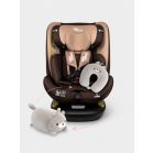 ISOFIX 360° drehbarer Mama Kiddies® iSize Capry Kindersitz (40–150 cm) in Beige/Braun + Geschenk