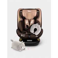   ISOFIX 360° drehbarer Mama Kiddies® iSize Capry Kindersitz (40–150 cm) in Beige/Braun + Geschenk