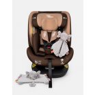 ISOFIX 360° drehbarer Mama Kiddies® iSize Capry Kindersitz (40–150 cm) in Beige/Braun + Geschenk