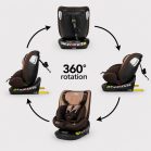 ISOFIX 360° drehbarer Mama Kiddies® iSize Capry Kindersitz (40–150 cm) in Beige/Braun + Geschenk