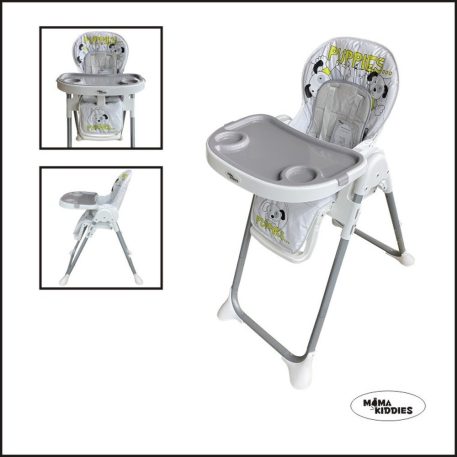 Mama Kiddies ProComfort NewLine multifunktionaler Hochstuhl in Grau mit Hundemuster + Geschenk