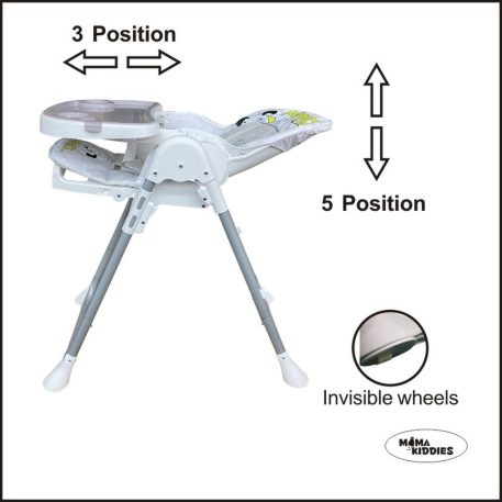 Mama Kiddies ProComfort NewLine multifunktionaler Hochstuhl in Grau mit Hundemuster + Geschenk