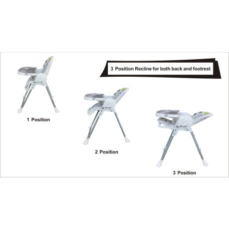 Mama Kiddies ProComfort NewLine multifunktionaler Hochstuhl in Grau mit Hundemuster + Geschenk
