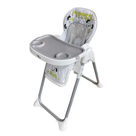 Mama Kiddies ProComfort NewLine multifunktionaler Hochstuhl in Grau mit Hundemuster + Geschenk