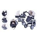 Mama Kiddies BabyBird  3 az 1-ben babakocsi kiegészítőkkel bézs-fekete színben + Ajándék