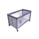 BABYMAXI utazóágy szürke színben rózsaszín unikornis mintával ajándék szúnyoghálóval