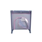 BABYMAXI utazóágy szürke színben rózsaszín unikornis mintával ajándék szúnyoghálóval