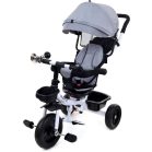 FunFit Kids Twist tricikli tolókarral és lábtartóval szürke színben (360°-ban forgatható ülés)