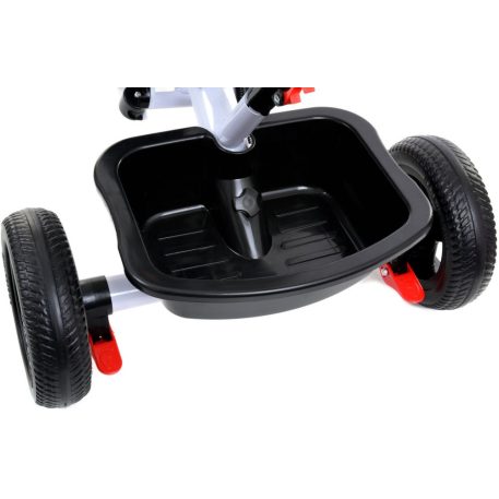FunFit Kids Twist tricikli tolókarral és lábtartóval szürke színben (360°-ban forgatható ülés)