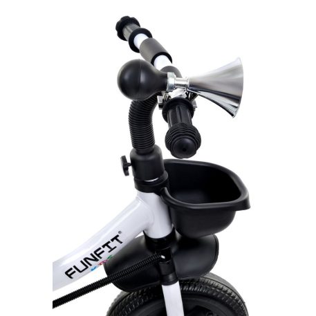 FunFit Kids Twist tricikli tolókarral és lábtartóval szürke színben (360°-ban forgatható ülés)