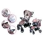 Mama Kiddies Travel System (BB edition) kiegészítőkkel barna-bézs szinben + Ajándék