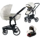 Mama Kiddies® Icon 4-in-1 Multifunktionskinderwagen mit Zubehör in Beige, inklusive ISOFIX-Basisstation + Geschenk