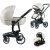 Mama Kiddies® Icon 4-in-1 Multifunktionskinderwagen mit Zubehör in Beige, inklusive ISOFIX-Basisstation + Geschenk