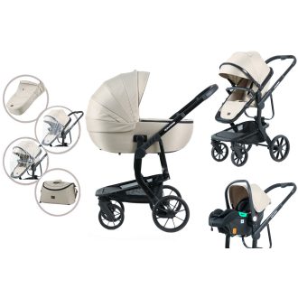   Mama Kiddies Icon 3-in-1 Multifunktionskinderwagen mit Zubehör in Beige + Geschenk