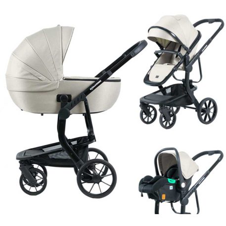 Mama Kiddies® Icon 3-in-1 Multifunktionskinderwagen mit Zubehör in Beige + Geschenk