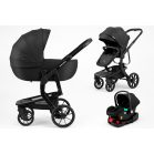 Mama Kiddies® Icon 4-in-1-Multifunktionskinderwagen mit Zubehör in Schwarz, inklusive ISOFIX-Basis + Geschenk