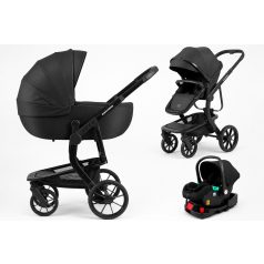   Mama Kiddies® Icon 4-in-1-Multifunktionskinderwagen mit Zubehör in Schwarz, inklusive ISOFIX-Basis + Geschenk