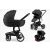 Mama Kiddies® Icon 4-in-1-Multifunktionskinderwagen mit Zubehör in Schwarz, inklusive ISOFIX-Basis + Geschenk