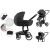 Mama Kiddies Icon 3-in-1 Multifunktionskinderwagen mit Zubehör in Schwarz + Geschenk