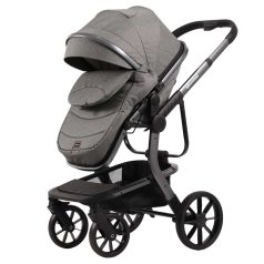  Mama Kiddies® Icon 4-in-1 Multifunktionskinderwagen mit Zubehör in Grau, mit ISOFIX-Basisstation + Geschenk