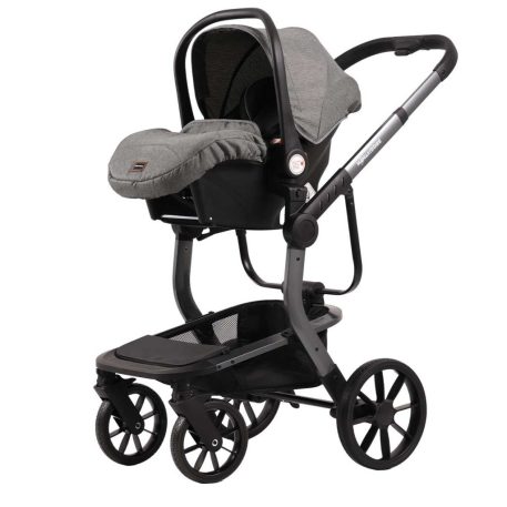 Mama Kiddies® Icon 4-in-1 Multifunktionskinderwagen mit Zubehör in Grau, mit ISOFIX-Basisstation + Geschenk