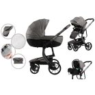 Mama Kiddies Icon 3-in-1 Multifunktionskinderwagen mit Zubehör in Grau + Geschenk