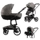 Mama Kiddies® Icon 3-in-1 Multifunktionskinderwagen mit Zubehör in Grau + Geschenk