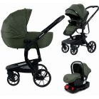 Mama Kiddies® Icon 4-in-1 Multifunktionskinderwagen mit Zubehör in Grün, mit ISOFIX-Basisstation + Geschenk