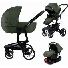   Mama Kiddies® Icon 4-in-1 Multifunktionskinderwagen mit Zubehör in Grün, mit ISOFIX-Basisstation + Geschenk