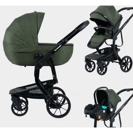 Mama Kiddies® Icon 3-in-1 Multifunktionskinderwagen mit Zubehör in Grün + Geschenk