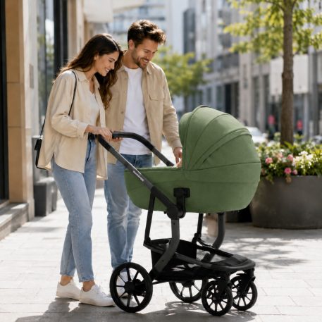 Mama Kiddies® Icon 3-in-1 Multifunktionskinderwagen mit Zubehör in Grün + Geschenk