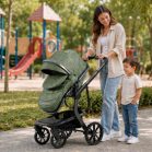 Mama Kiddies® Icon 3-in-1 Multifunktionskinderwagen mit Zubehör in Grün + Geschenk