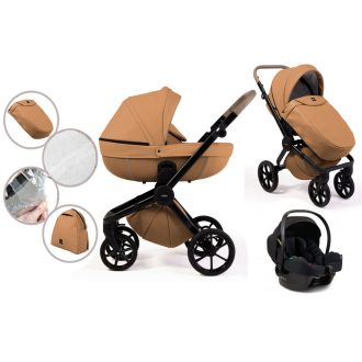   Mama Kiddies Luxor 3-in-1 Multifunktions-Kinderwagen in Camel mit Zubehör + Geschenk