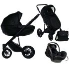 Mama Kiddies® Max 500 3-in-1 multifunktionaler Kinderwagen in Schwarz mit Zubehör + Geschenk