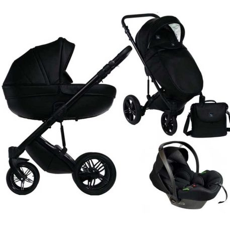 Mama Kiddies® Max 500 3-in-1 multifunktionaler Kinderwagen in Schwarz mit Zubehör + Geschenk