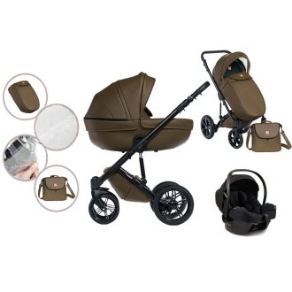   Mama Kiddies Max 500 3-in-1 Multifunktionskinderwagen in Forrest mit Zubehör + Geschenk