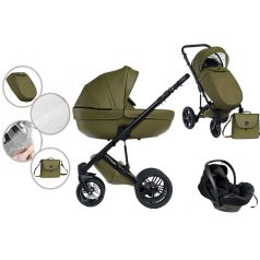   Mama Kiddies Max 500 3-in-1 Multifunktionskinderwagen in Oliv mit Zubehör + Geschenk