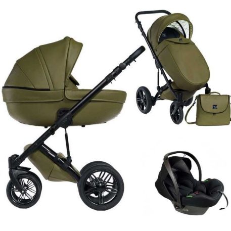 Mama Kiddies® Max 500 3-in-1 Multifunktionskinderwagen in Oliv mit Zubehör + Geschenk