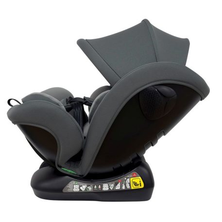 Mama Kiddies Nova Luxe i-Size Kindersitz mit Sicherheitsgurtbefestigung – dunkelgrau (40–150 cm) + GRATIS Nackenkissen