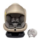 Mama Kiddies Nova Luxe i-Size Kindersitz mit Sicherheitsgurtbefestigung – beige (40–150 cm) + GRATIS Nackenkissen
