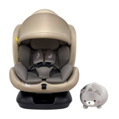   Mama Kiddies Nova Luxe i-Size Kindersitz mit Sicherheitsgurtbefestigung – beige (40–150 cm) + GRATIS Nackenkissen