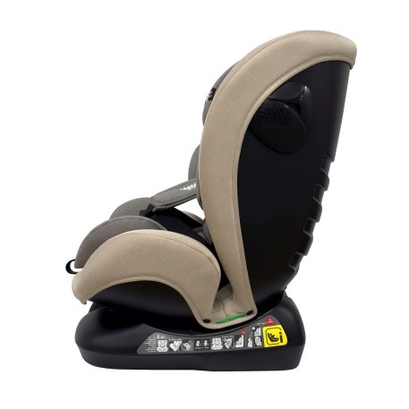 Mama Kiddies Nova Luxe i-Size Kindersitz mit Sicherheitsgurtbefestigung – beige (40–150 cm) + GRATIS Nackenkissen